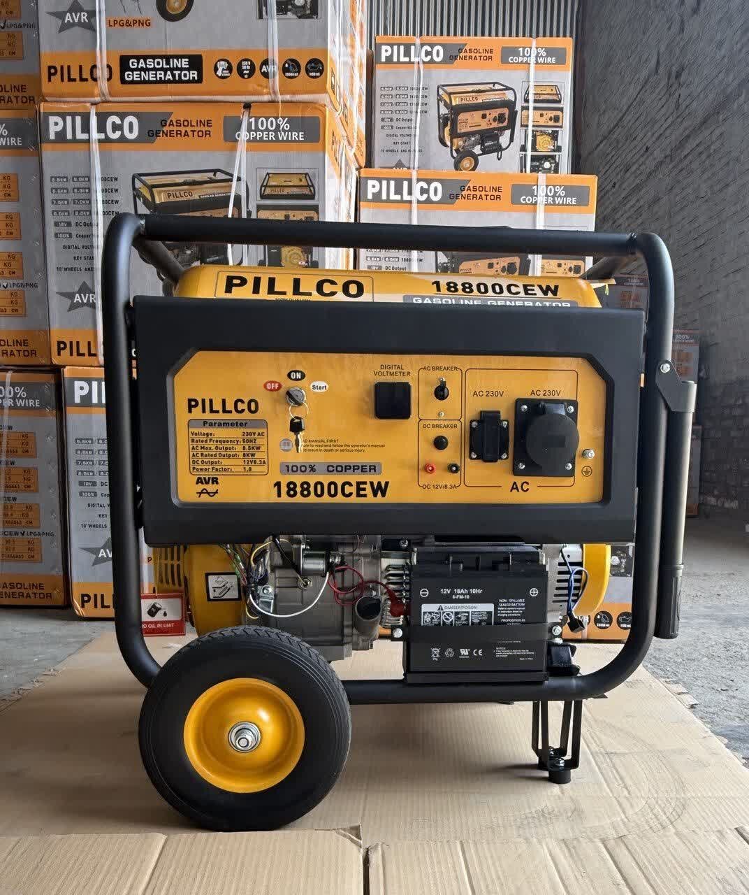 موتور برق بنزینی 8.5 کیلووات PILLCO | مدل 18800CE | سیم‌پیچ مسی + AVR
