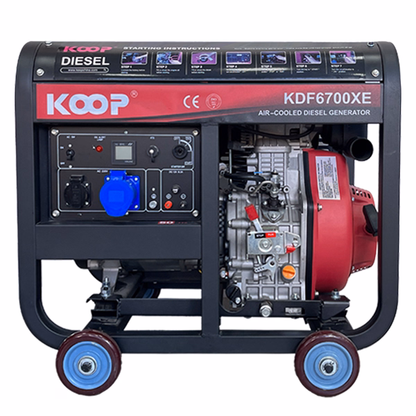 5 kW KOOP Diesel Electric Motor | Model KDF6700XE | Starter + Copper Coil
