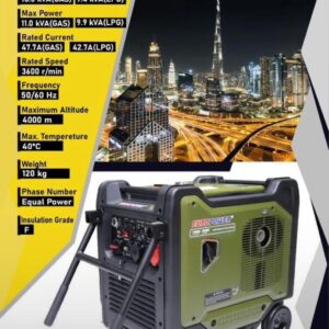 موتور برق دوگانه‌سوز یوروپاور 11 کیلووات | مدل EP10700S-INV-EW-LPG، ریموت استارت، اینورتری، سایلنت